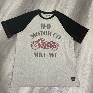 Men's Harley-Davidson Gray and Black Short Sleeve Tee, size Large🏍️ Looks new